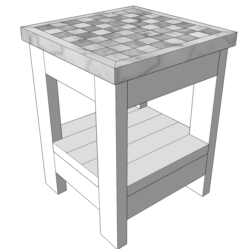 Marbletop Chessboard End Table John Jackson